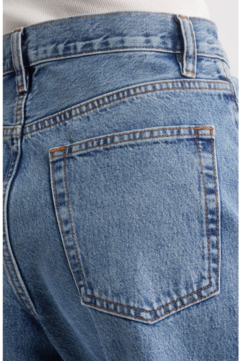 The Bubble Raw Hem Crop Barrel Leg Jeans, Alternate, color, KNOCK OUT RAW FRAY