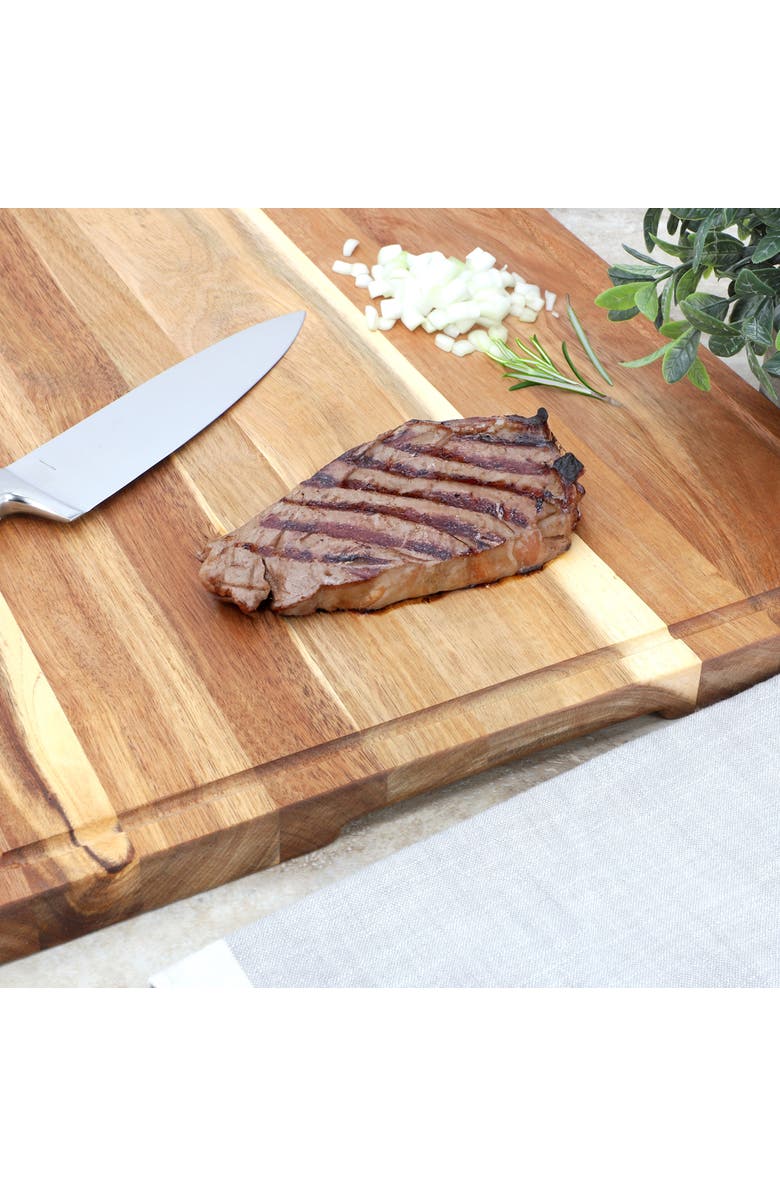 Megachef Acacia Wood 24 x 18 Inch Large Cutting, Prep and Serving Butcher Cutting Board, Alternate, color,