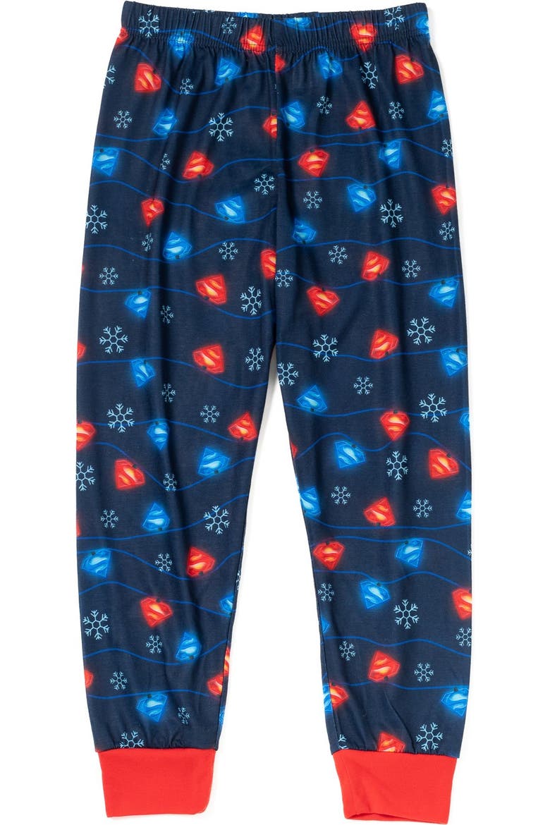 Justice League Superman Holiday 2-Piece Pajama Set, Alternate, color, Superman Navy Red
