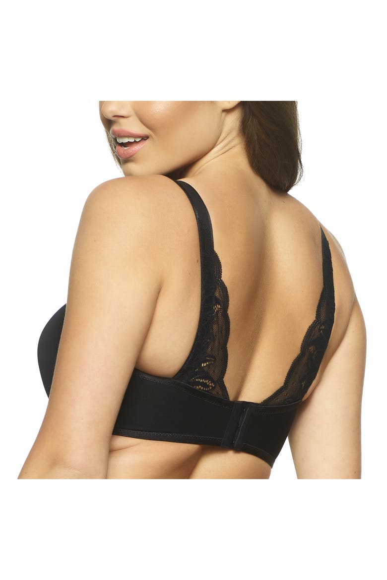 Peridot Everyday Lace-Back Demi Bra, Alternate, color, BLACK