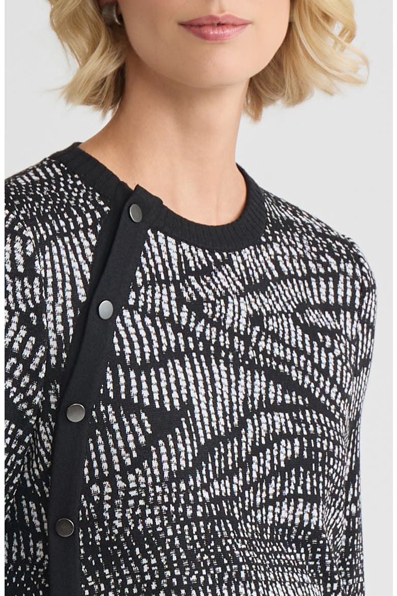 Abstract Animal Print Soft Knit Sweater, Alternate, color, Black/White