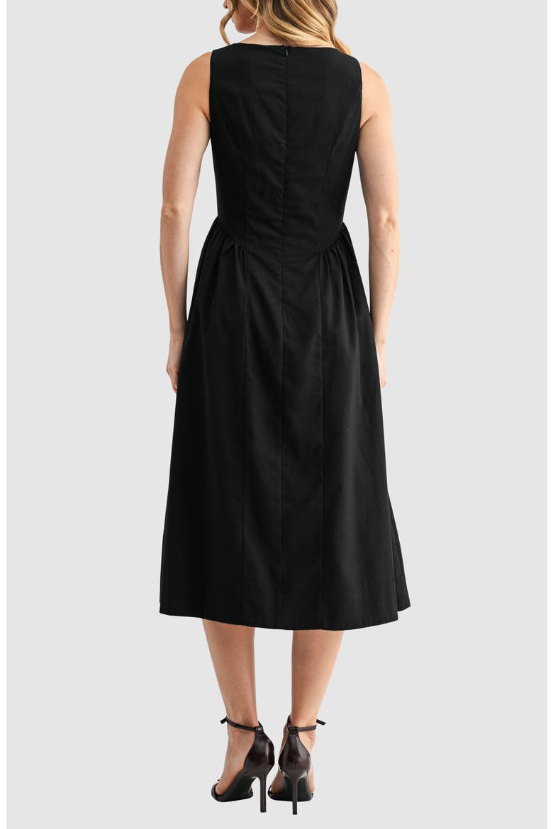Fit & Flare Midi Dress, Alternate, color, BLACK