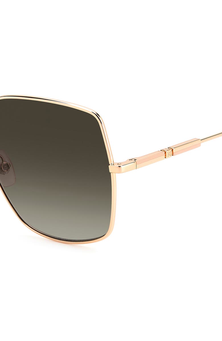 Carolina Herrera 60mm Gradient Square Sunglasses, Alternate, color, Gold Copper