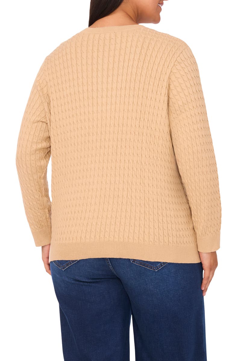 Halogen<sup>®</sup> Cable Stitch Cardigan, Alternate, color, Nomad Camel