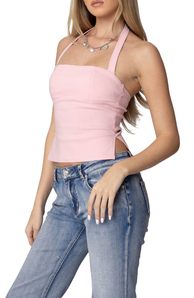 EDIKTED Dara Halter Top, Main, color, Pink