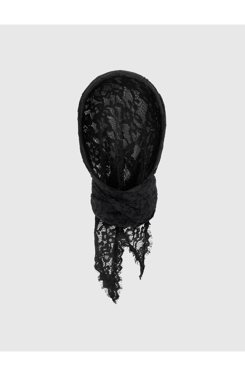 Manière De Voir Kadia Lace Head Scarf, Alternate, color, Black