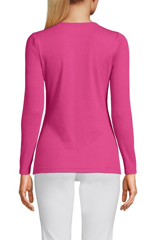 Lands' End Cotton Rib T-shirt In Pink