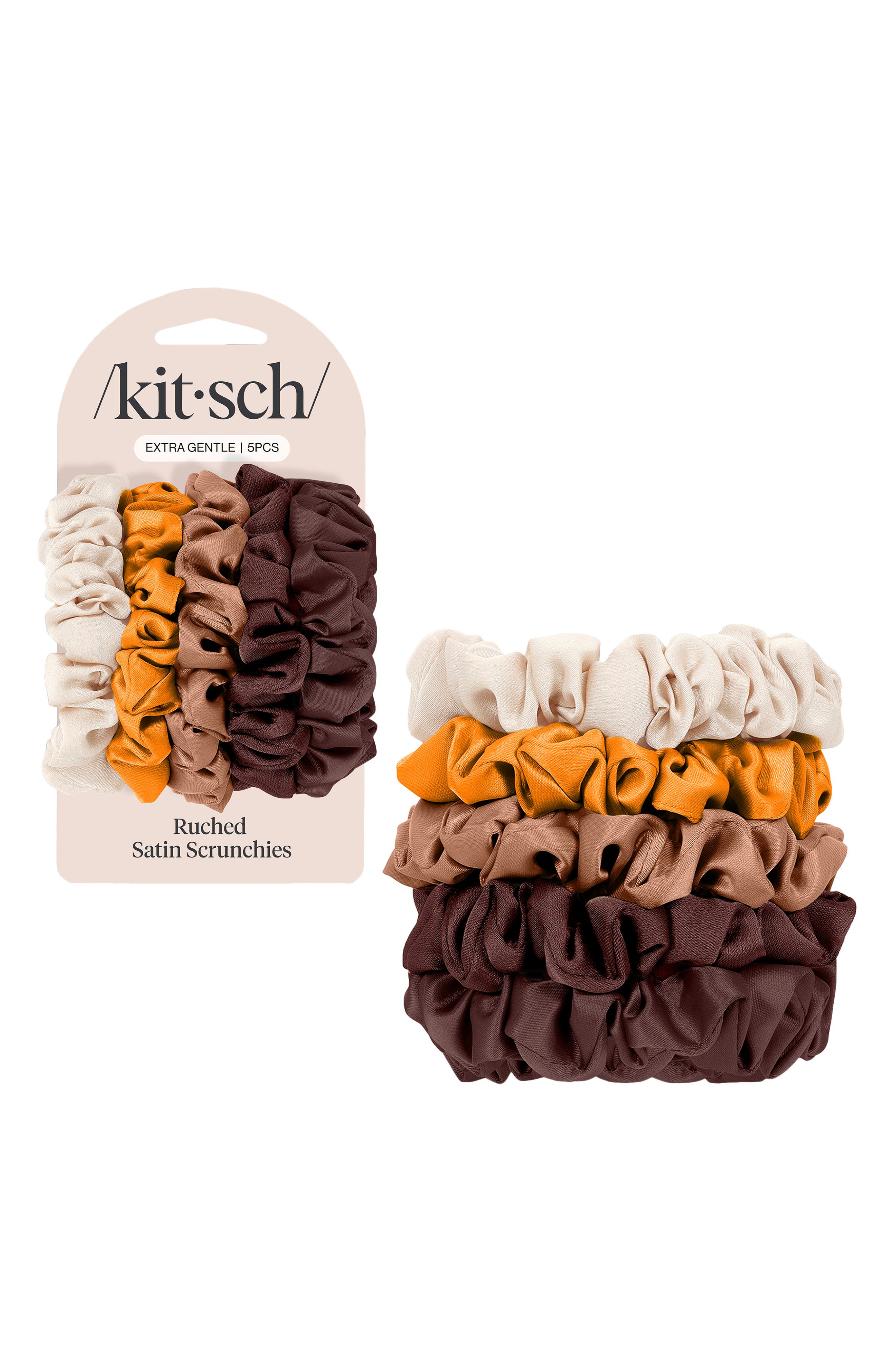 Kitsch 5-Pack Assorted Petite Satin Scrunchies