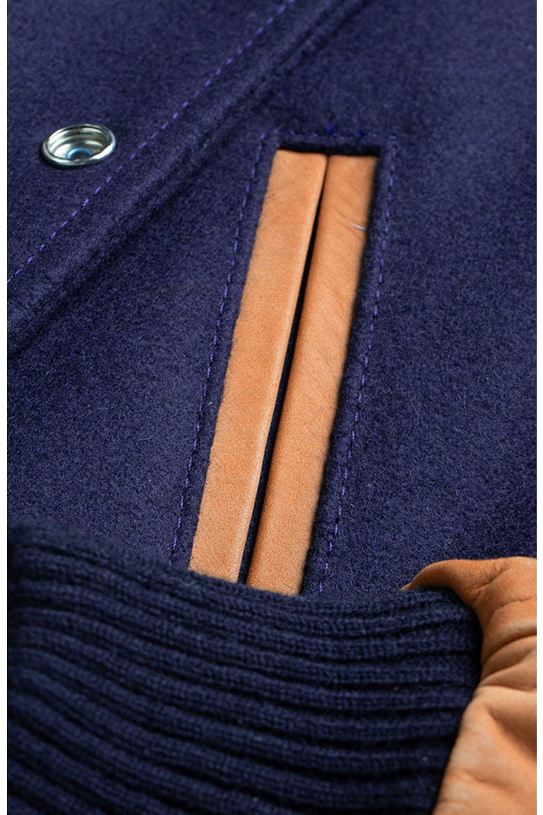 BAKER MOUNT VARSITY JACKE, Alternate, color, Navy