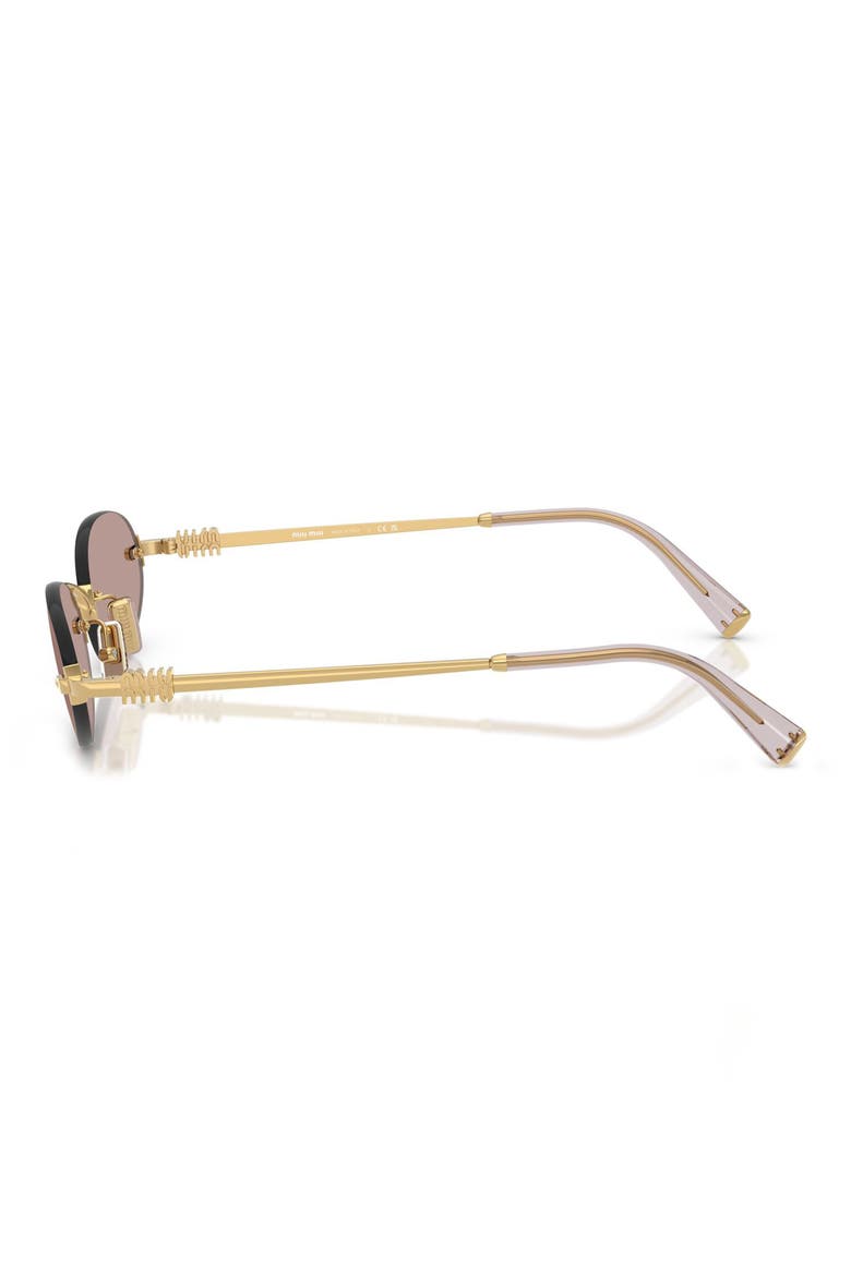 51mm Oval Rimless Sunglasses, Alternate, color, GOLD