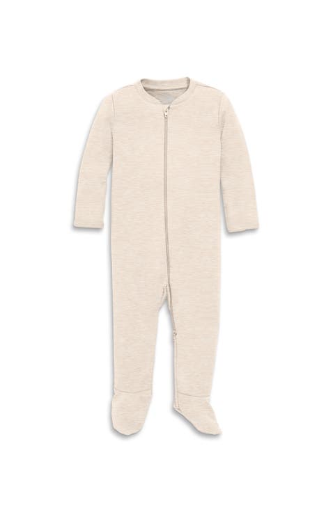 Baby Organic Zip Footie In Solid
