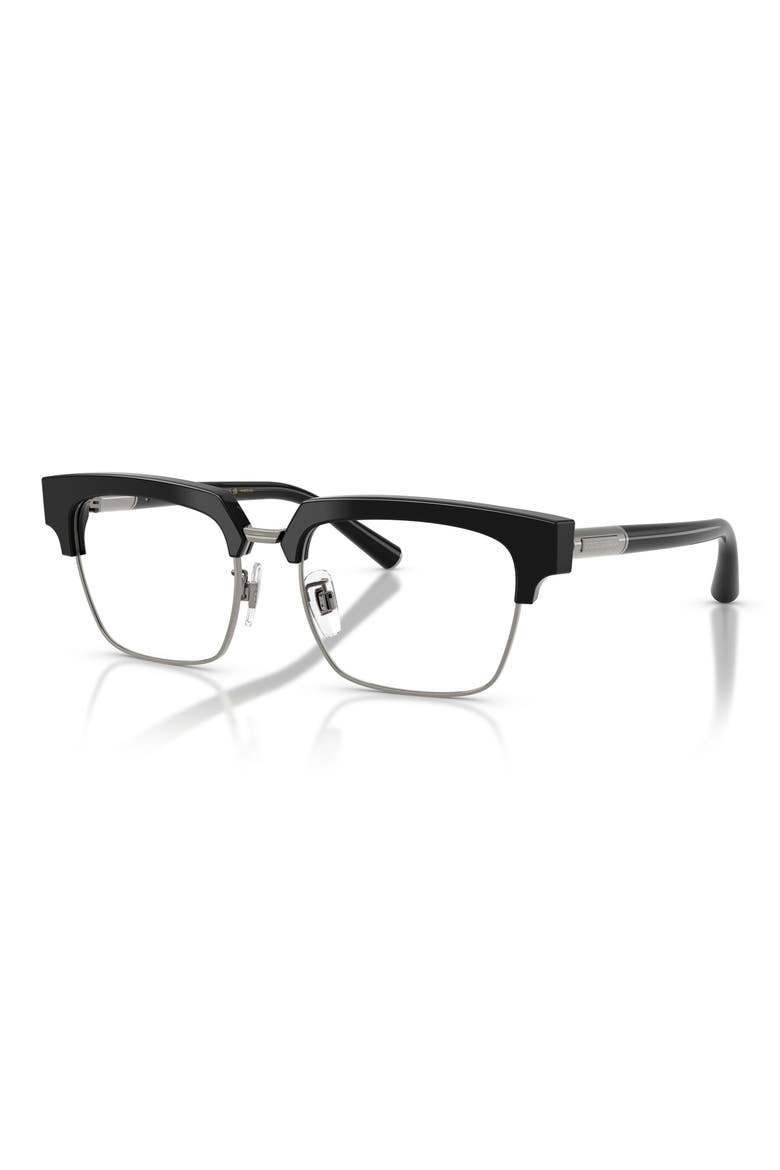 54mm Square Optical Glasses, Alternate, color, BLACK / PHOTO CLEAR