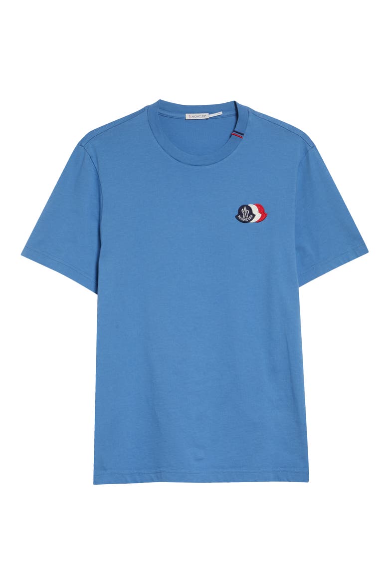 Tricolor Logo Patch Pima Cotton T-Shirt, Alternate, color, QUIET HARBOR