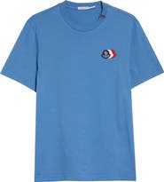 Moncler Tricolor Logo Patch Pima Cotton T-Shirt