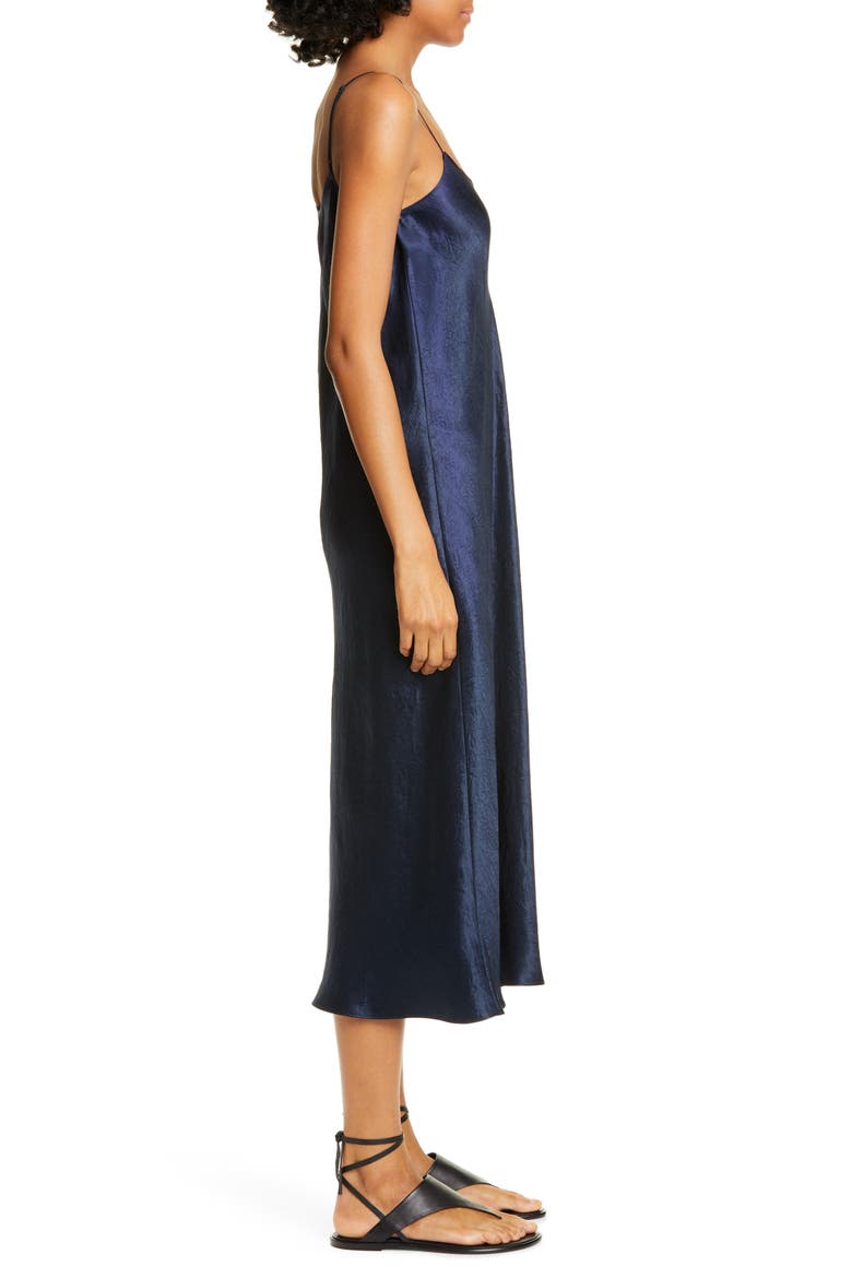 Satin Midi Slipdress, Alternate, color, COASTAL BLUE