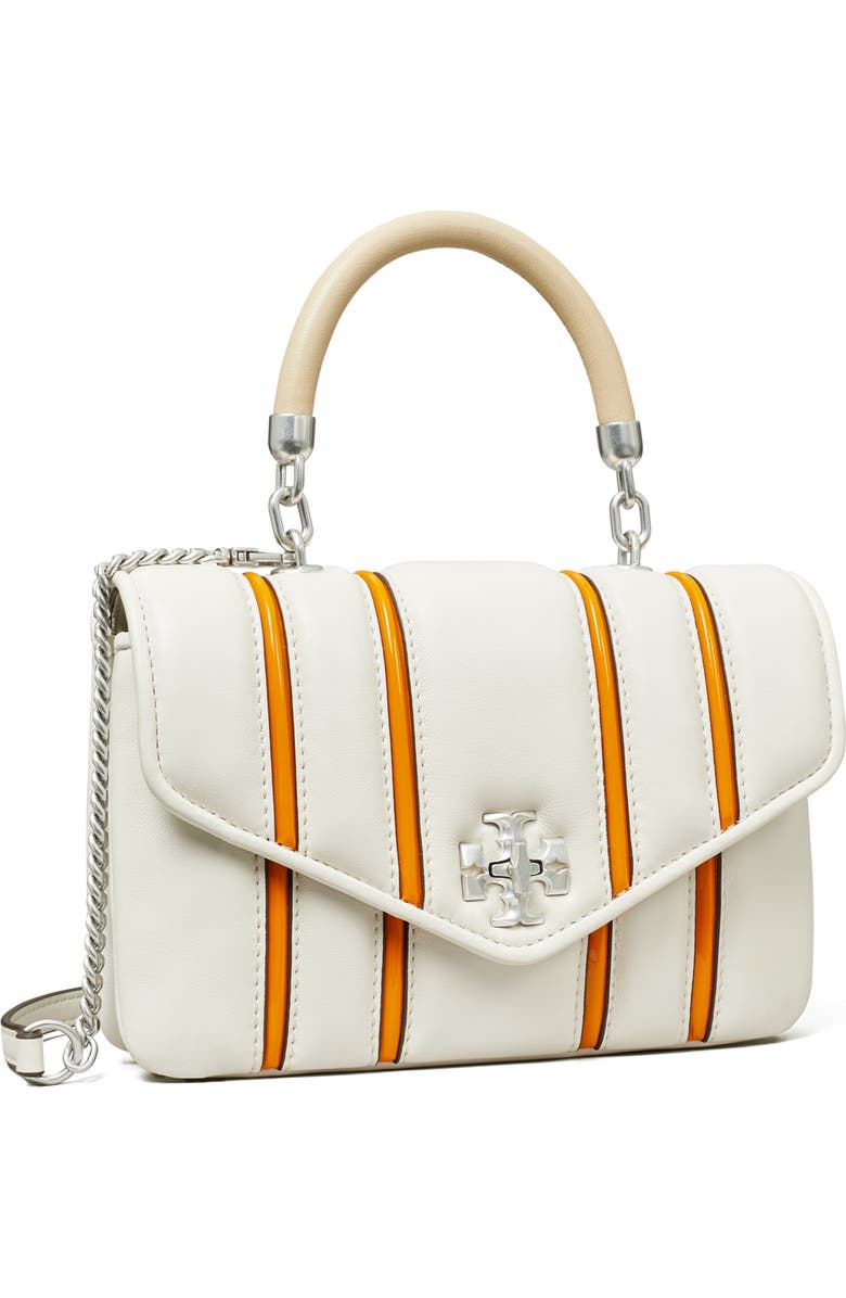 Tory Burch Mini Kira Bombé Stripe Top Handle Bag, Alternate, color,