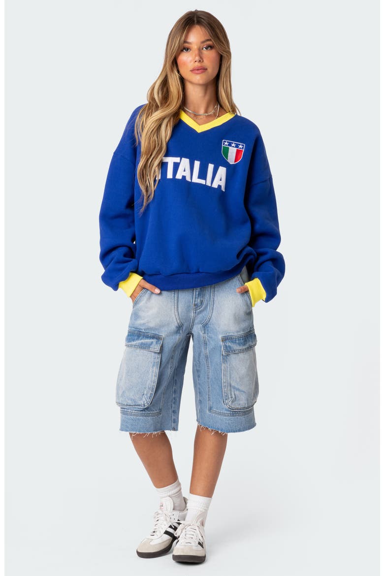 Italy Oversize Sweatshirt, Alternate, color, BLUE