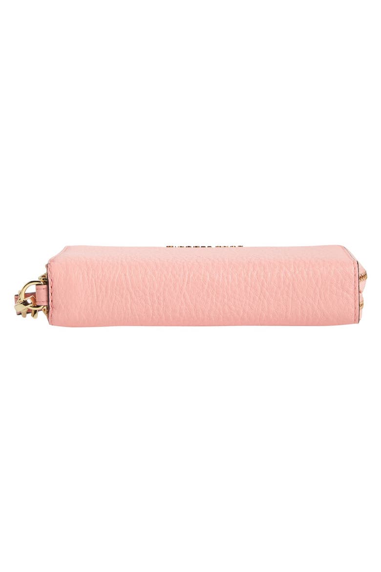 'Adele' Leather Wristlet, Alternate, color, PALE PINK/ GOLD