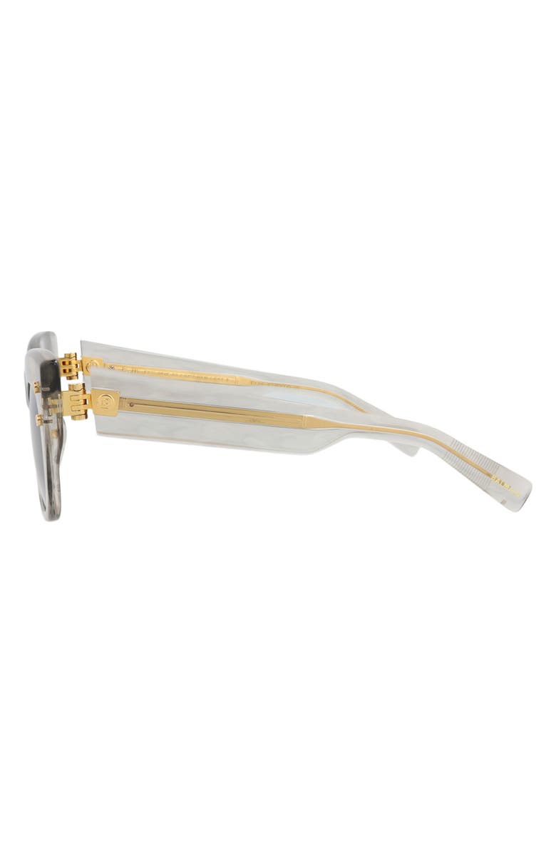 Balmain 55mm Cat Eye Sunglasses, Alternate, color, Crystal Crystal Grey