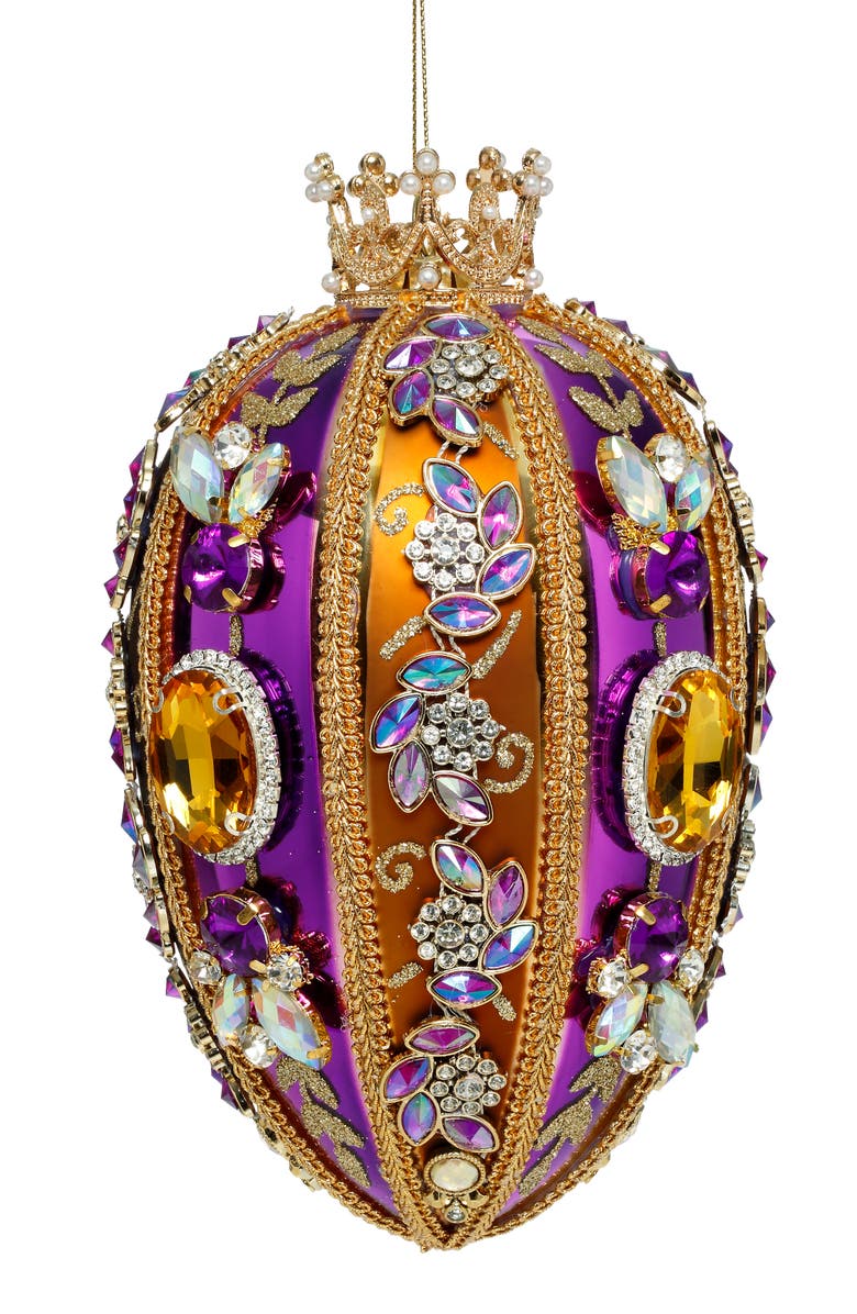 Mark Roberts Faberge Jewel Egg Ornament , Copper/Purple, Main, color, Rust/Copper