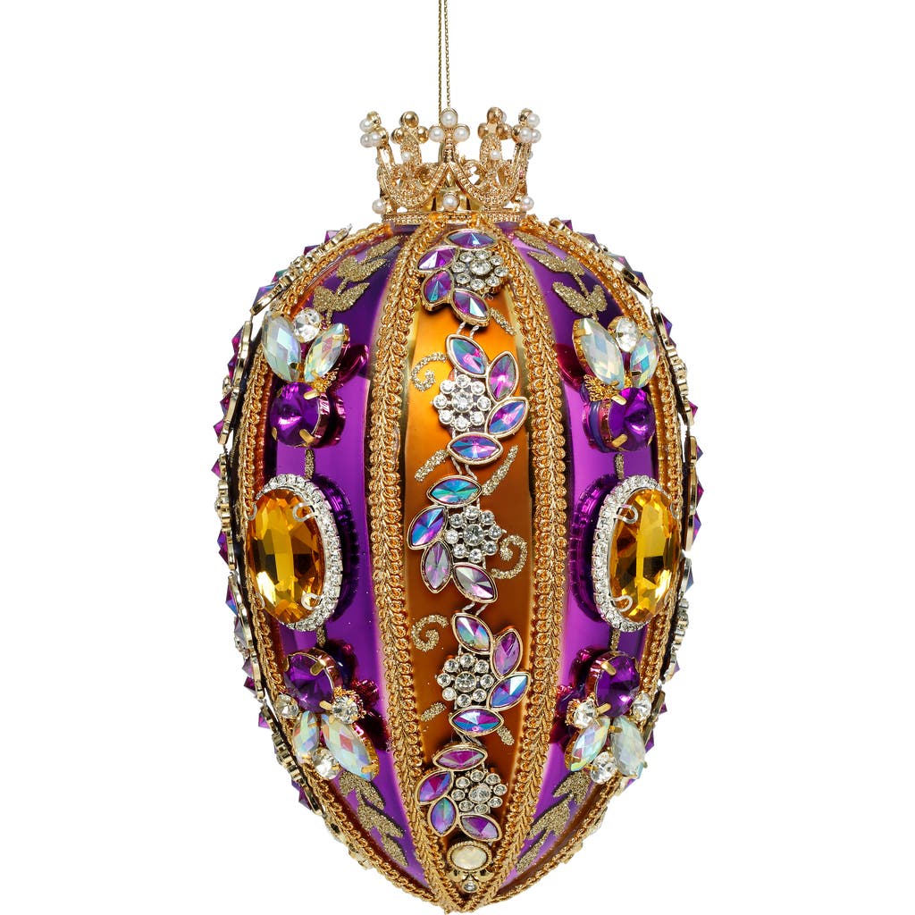 Mark Roberts Faberge Jewel Egg Ornament , Copper/purple In Multi