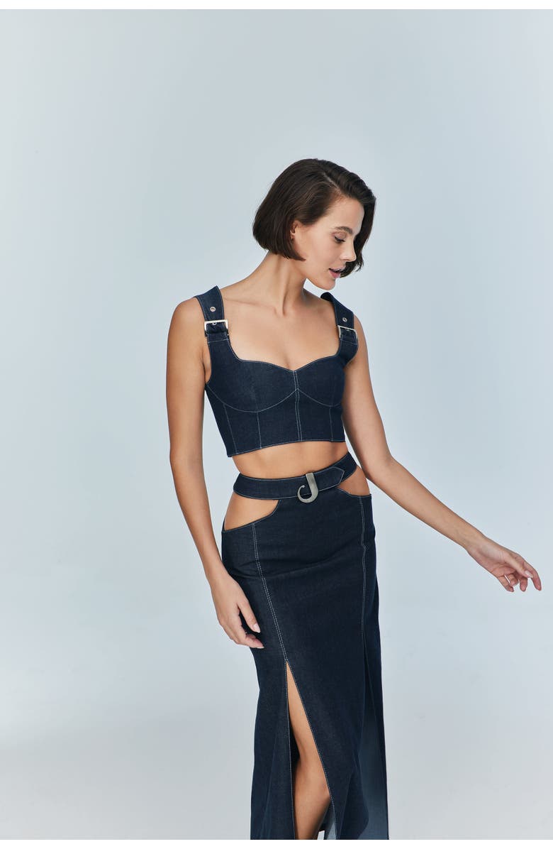 Jendue Vonk Belted Top, Alternate, color, Ever Blue