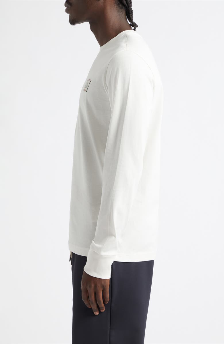 Moncler Long Sleeve Cotton T-Shirt, Alternate, color, Silk White
