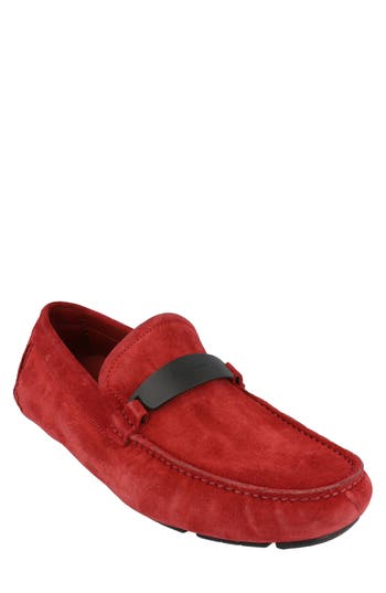 Ferragamo Switch Suede Drivers In Red