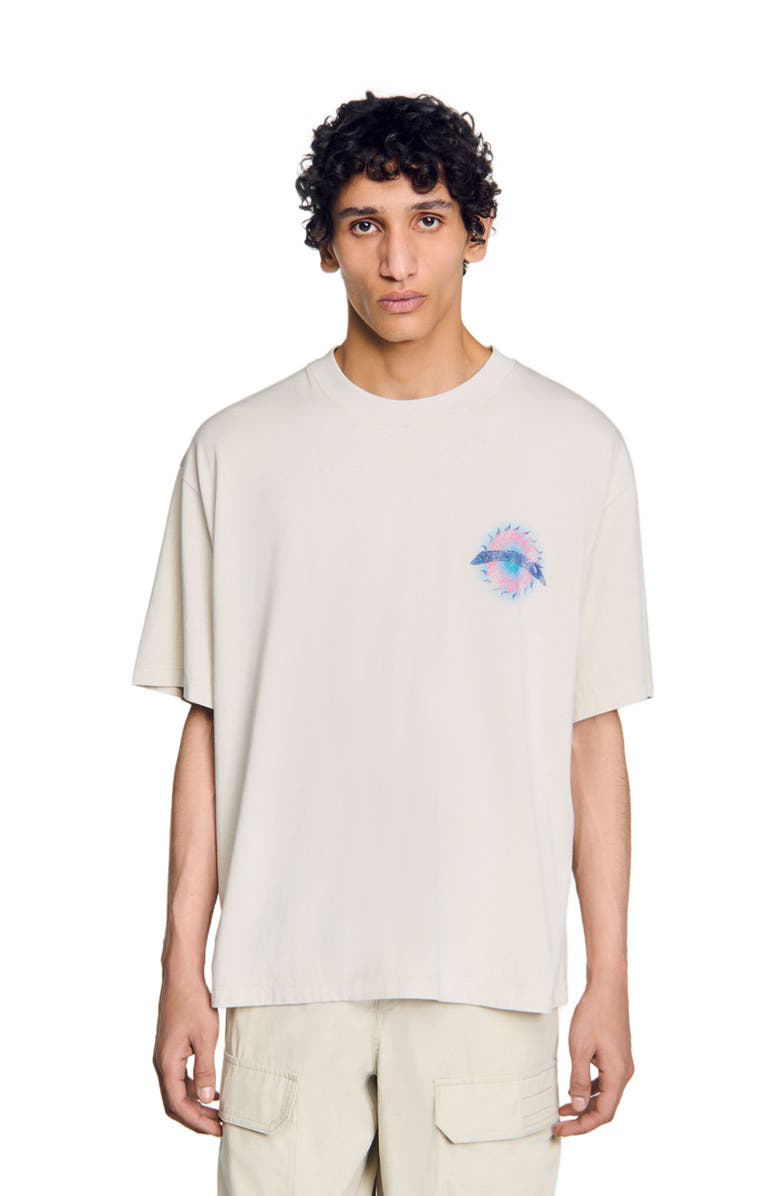 SANDRO Sun motif T-shirt, Alternate, color, 