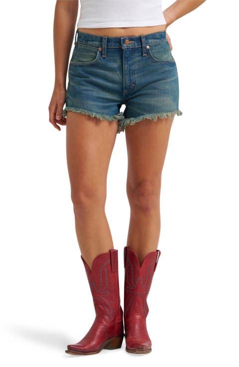 Western Cutoff Denim Shorts (Stormy )