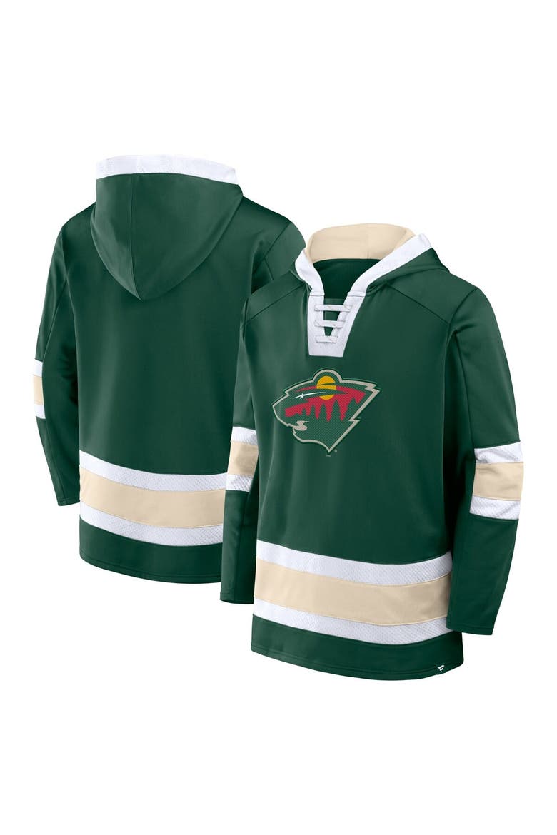Men's Fanatics  Green Minnesota Wild Inside Line Fleece Pullover Hoodie, Alternate, color, Green