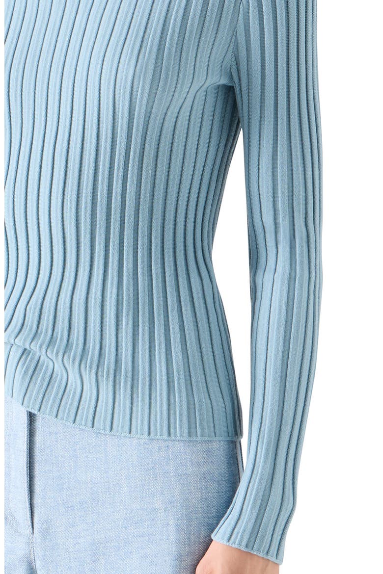 Merino Wool Reverse Rib Turtleneck Sweater, Alternate, color, LIGHT BLUE