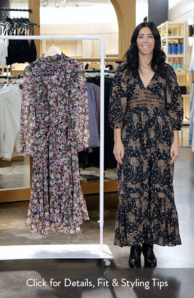 Ever New Balwyn Floral Print Long Sleeve Midi Dress | Nordstrom