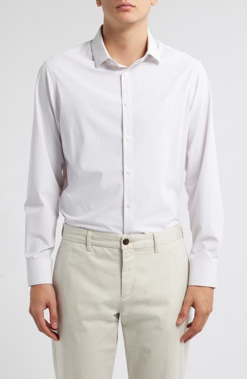Mizzen + Main Leeward Stretch Button-up Shirt In Orchid Collin Stripe