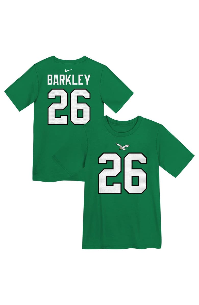 Nike Preschool Nike Saquon Barkley Kelly Green Philadelphia Eagles Player Name & Number T-Shirt, Main, color, Kelly Green