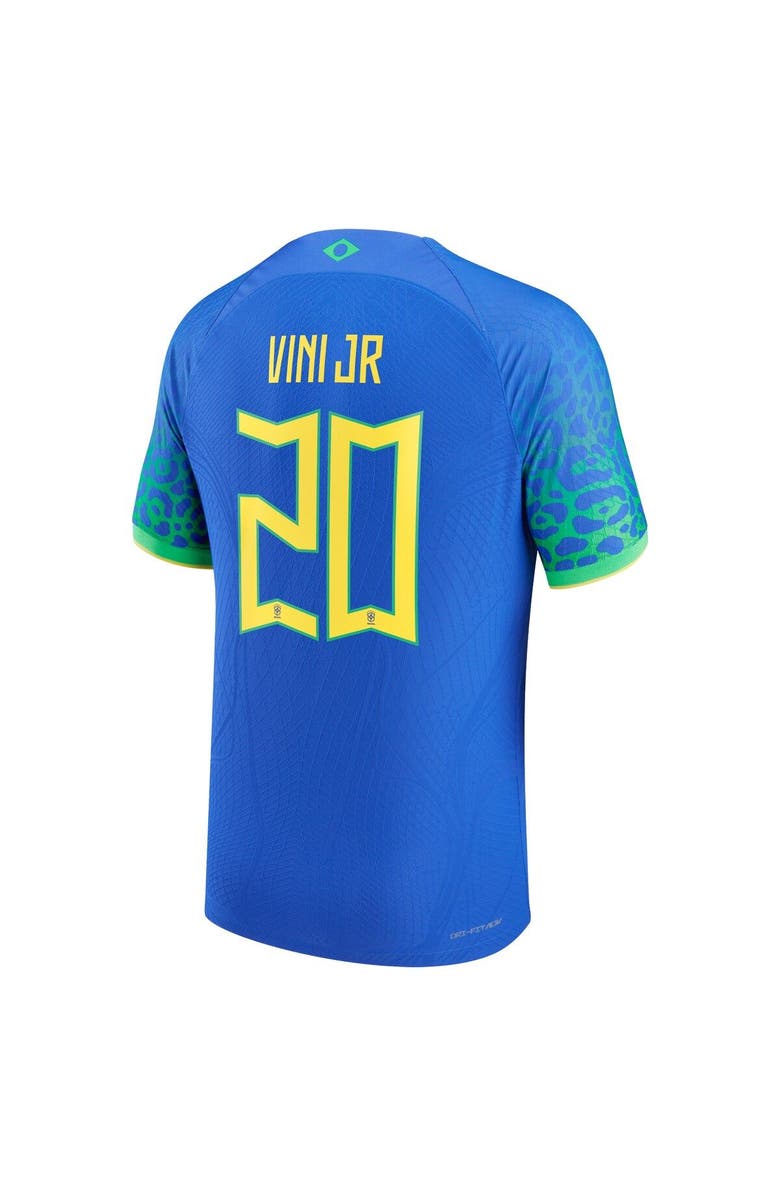 Nike Men's Nike Vinicius Junior Blue Brazil National Team 2022/23 Authentic Away Jersey, Alternate, color,