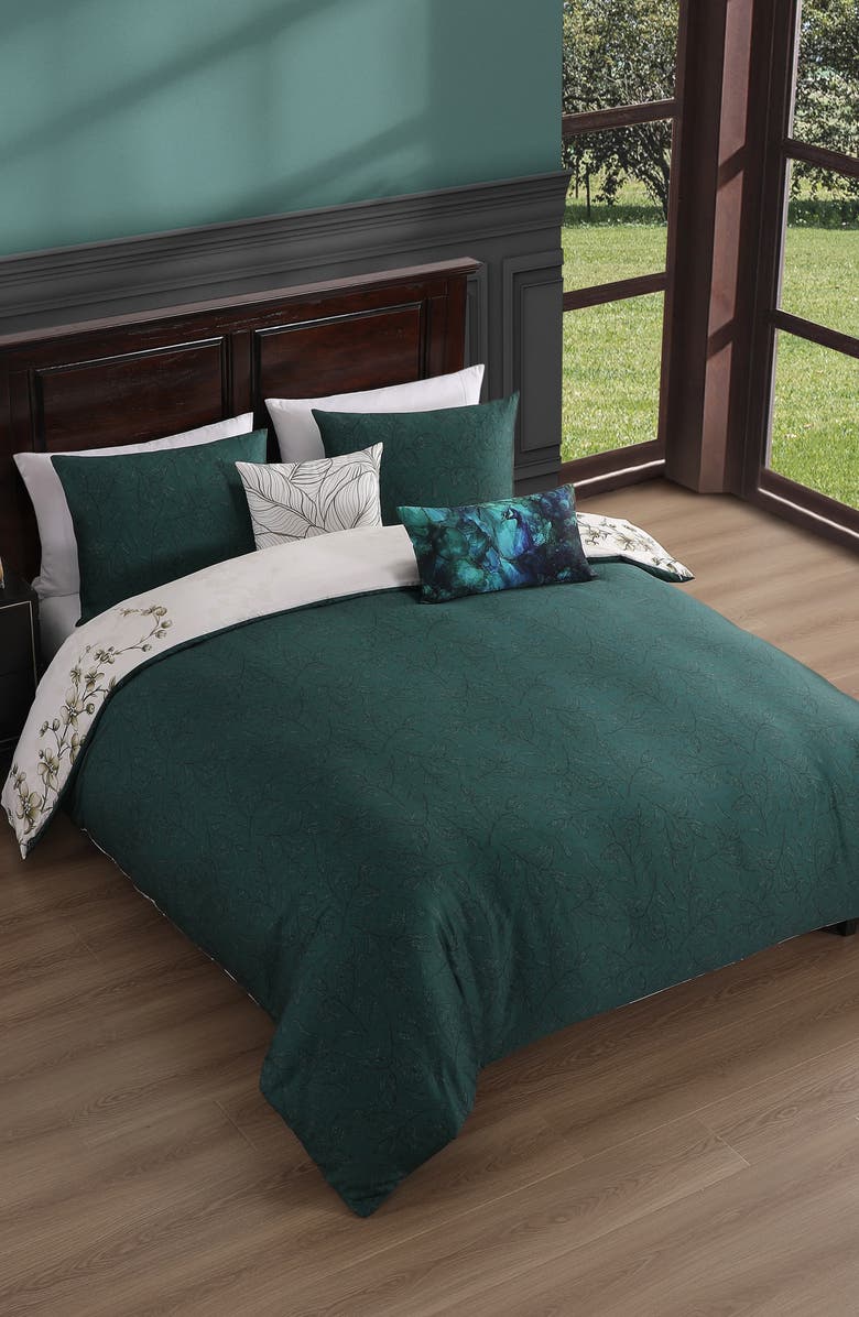 Bebejan Peacock Jardin Reversible Cotton Sateen Comforter Set, Alternate, color, 