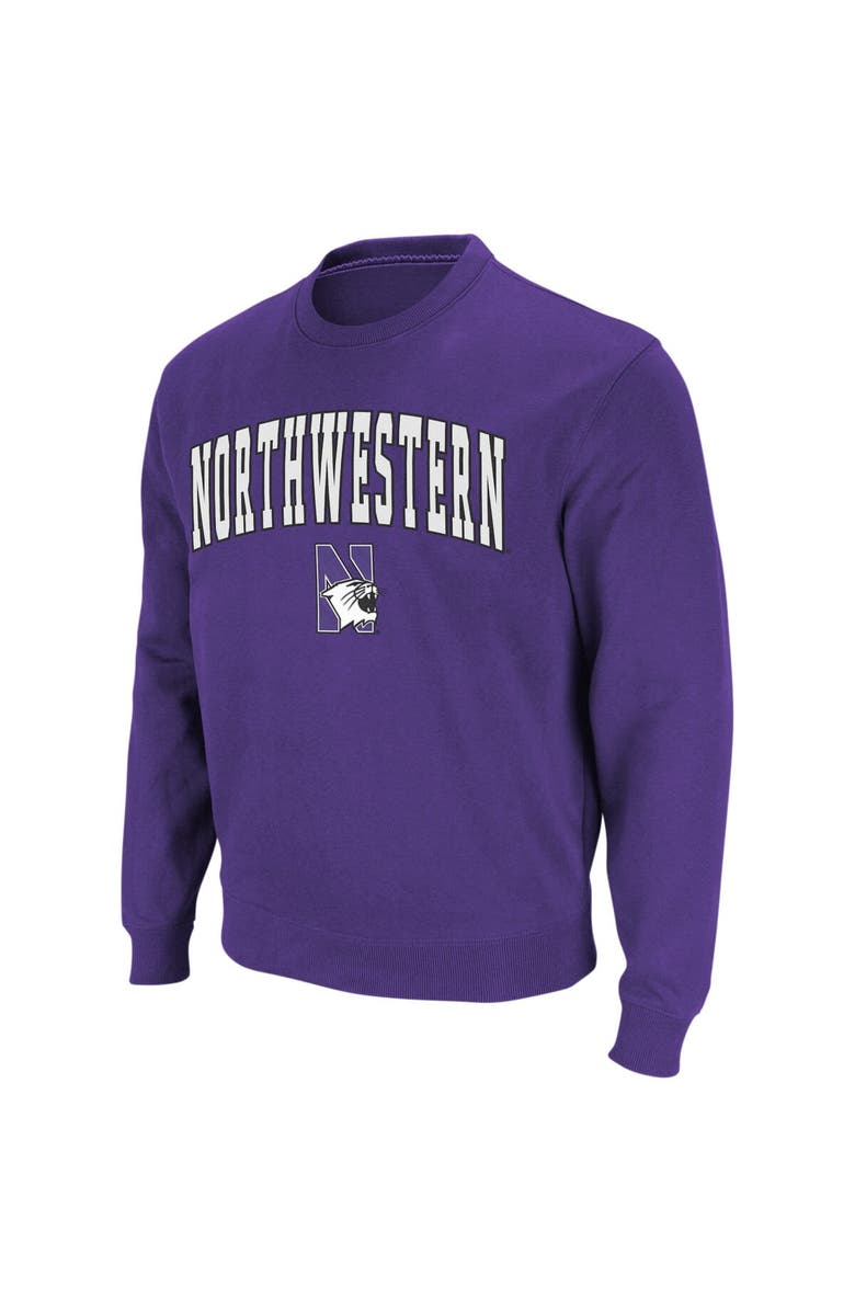COLOSSEUM Men's Colosseum Purple Northwestern Wildcats Arch & Logo Crew Neck Sweatshirt, Alternate, color, Purple