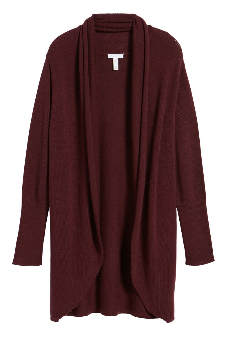 Easy Circle Cardigan, Alternate, color, BURGUNDY STEM