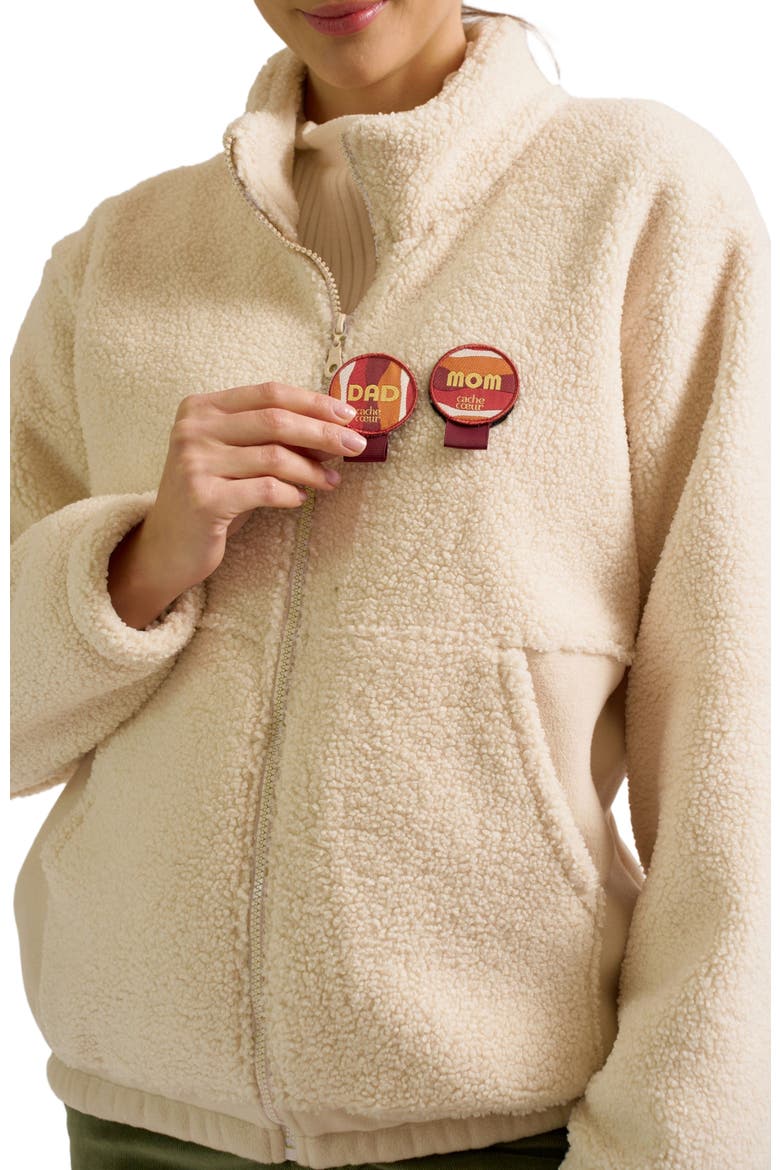 Sasha Maternity & Babywearing Fleece Jacket, Alternate, color, Beige