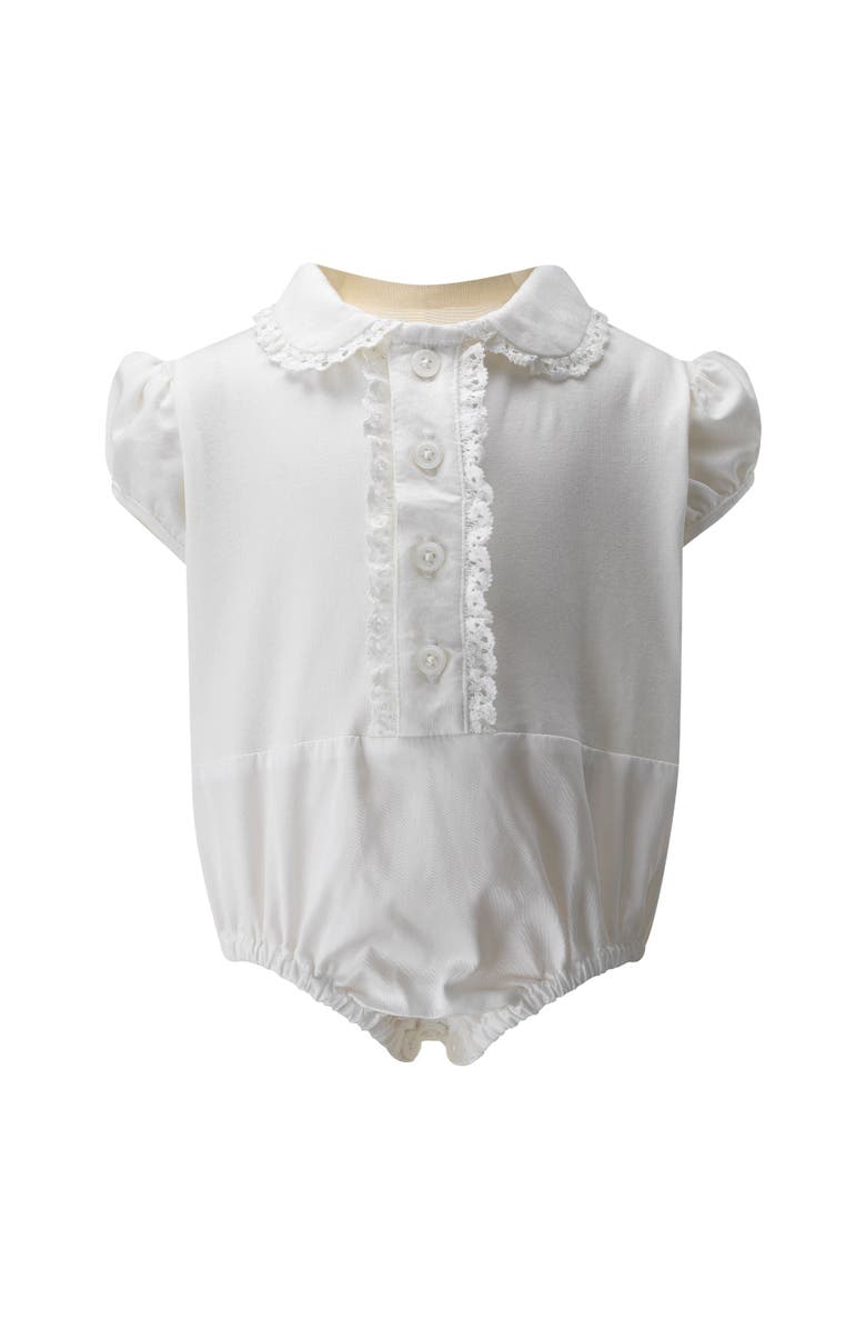 Rachel Riley Eloise Infant Silk Velvet Romper Set, Alternate, color, Black