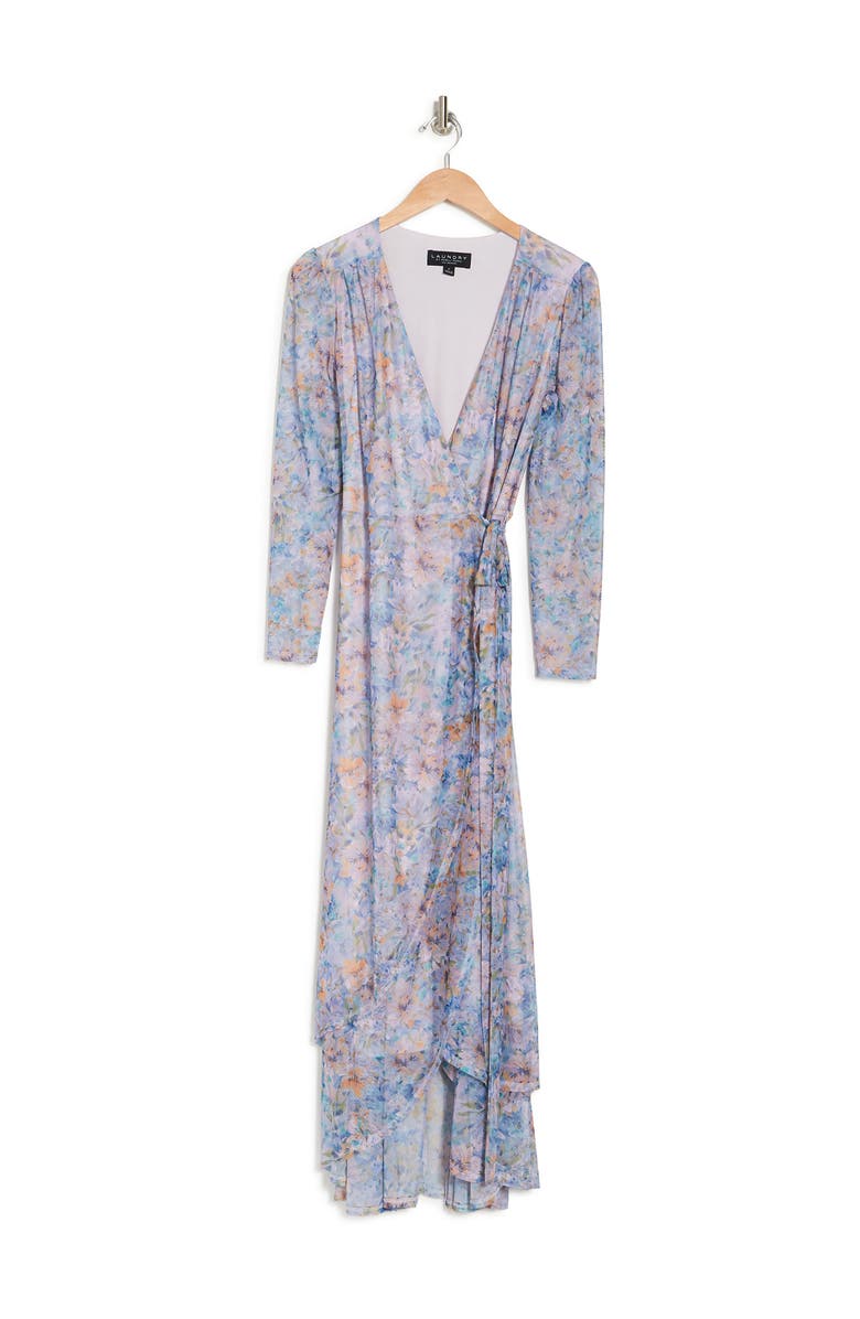 Laundry by Shelli Segal Mesh Long Sleeve Dress, Alternate, color, 