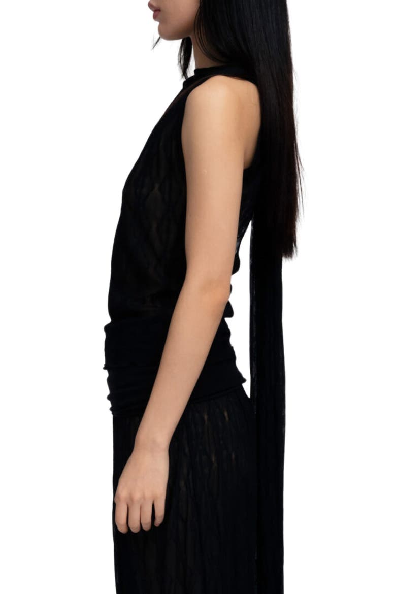 Flora Sleeveless Top, Alternate, color, BLACK