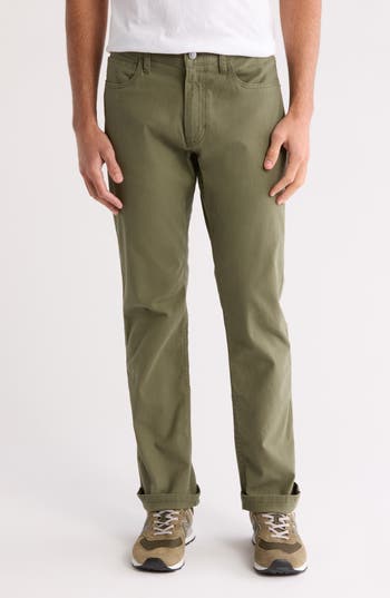 Lucky Brand Cotton Stretch Canvas Pants In Green Caper