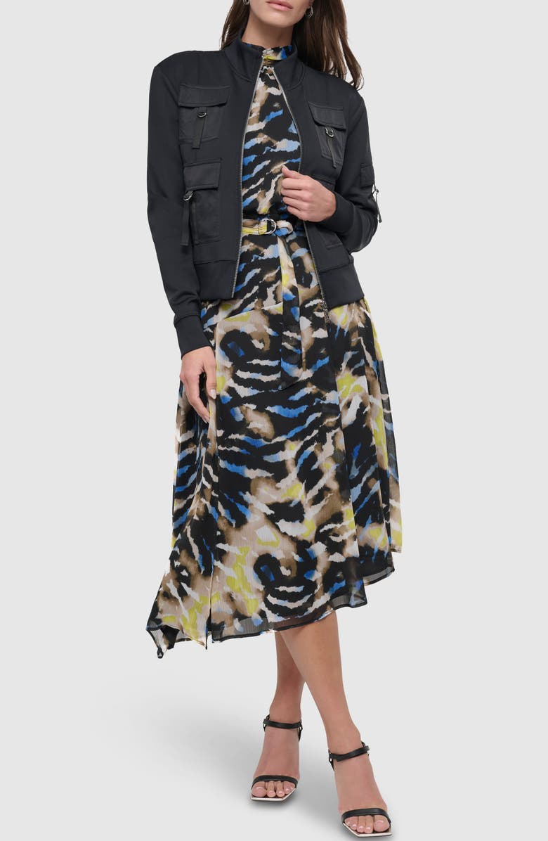 DKNY Sandwash Mixed Media Cargo Jacket, Alternate, color, 