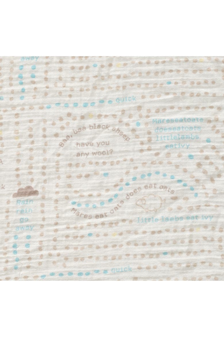 Signature Organic Cotton Muslin Nursery Rhyme Fitted Crib Sheet, Alternate, color, White