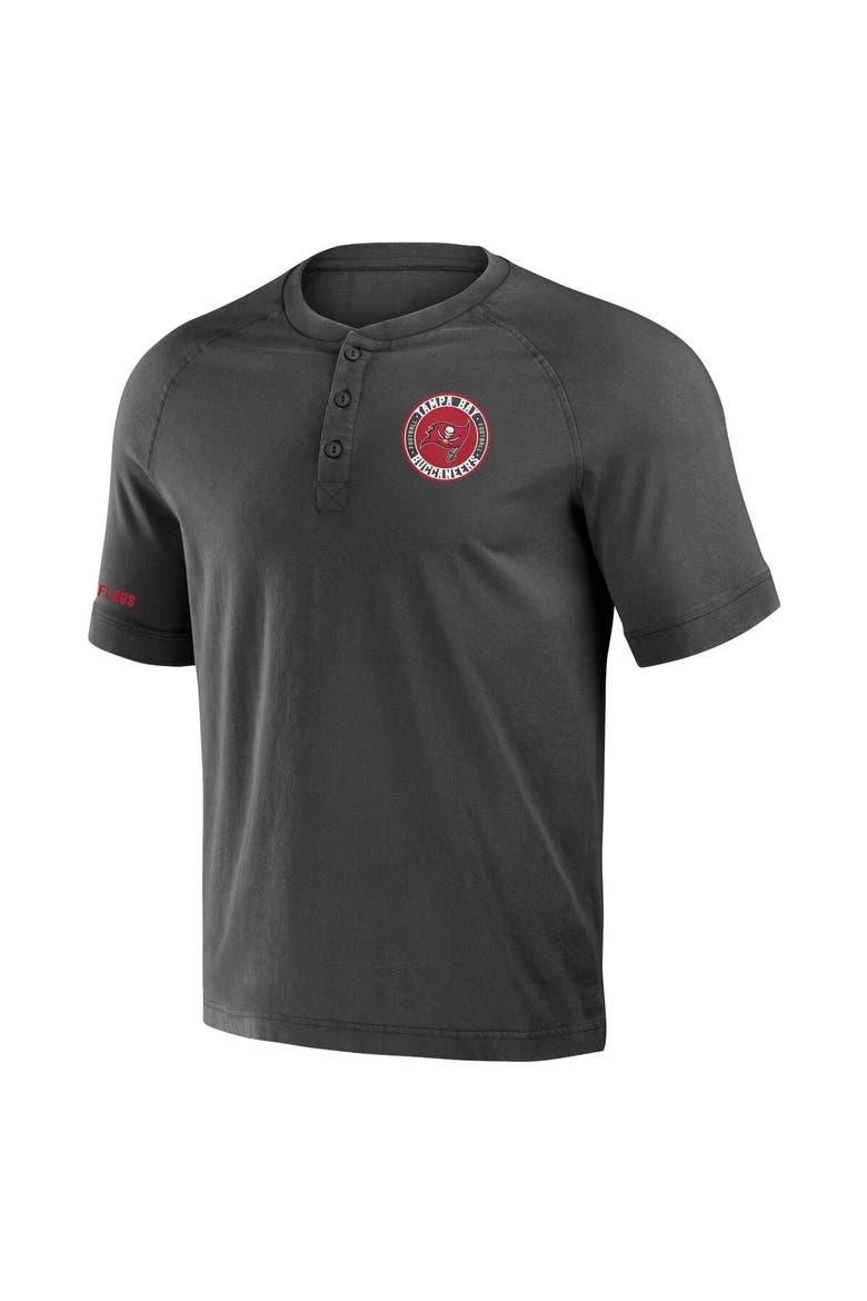 Men's NFL x Darius Rucker Collection by Fanatics Pewter Tampa Bay Buccaneers Washed Raglan Henley T-Shirt, Alternate, color, Pewter