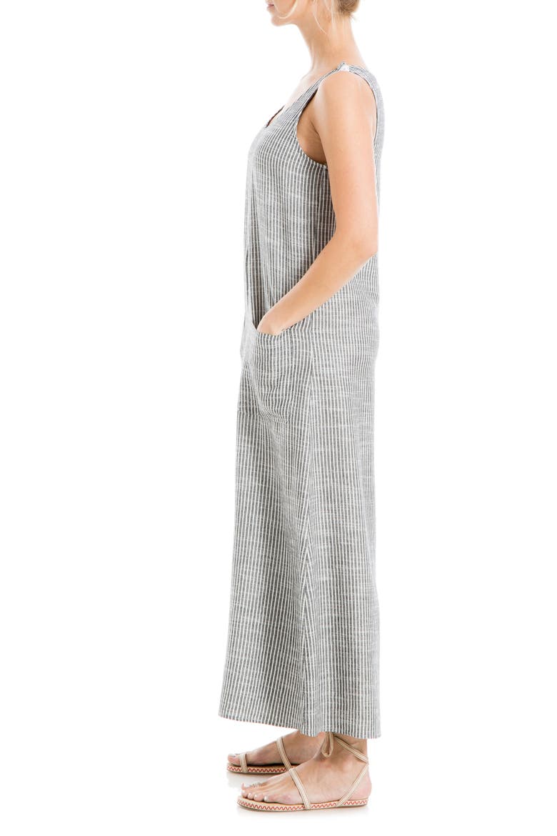 Sleeveless Yarn Dye Jumpsuit, Alternate, color, BKCRM022