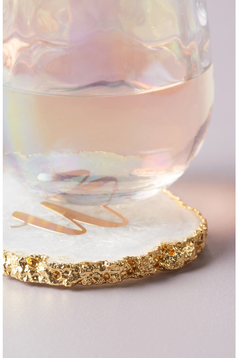 Monogram Agate Coaster, Alternate, color, W