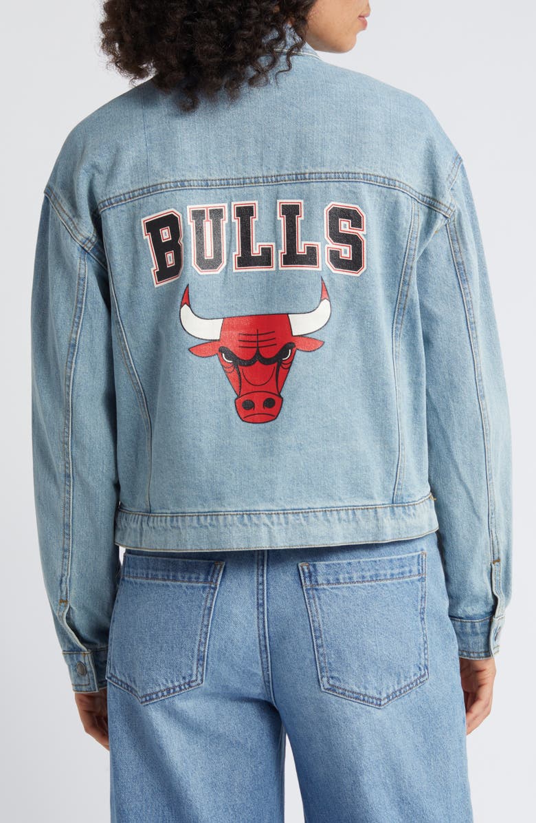 WEAR by Erin Andrews Women's WEAR by Erin Andrews Chicago Bulls Full-Snap Denim Jacket, Alternate, color, Denim